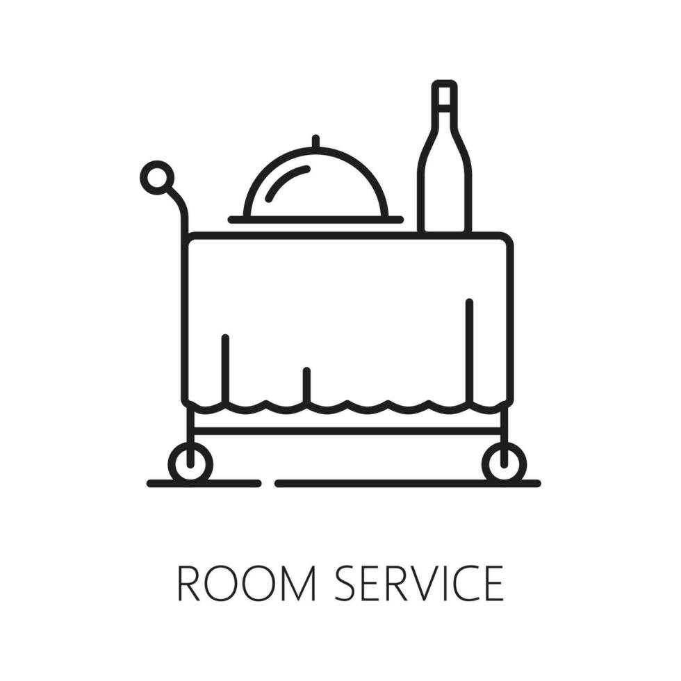 Hotel room service trolley isolated thin line icon vector