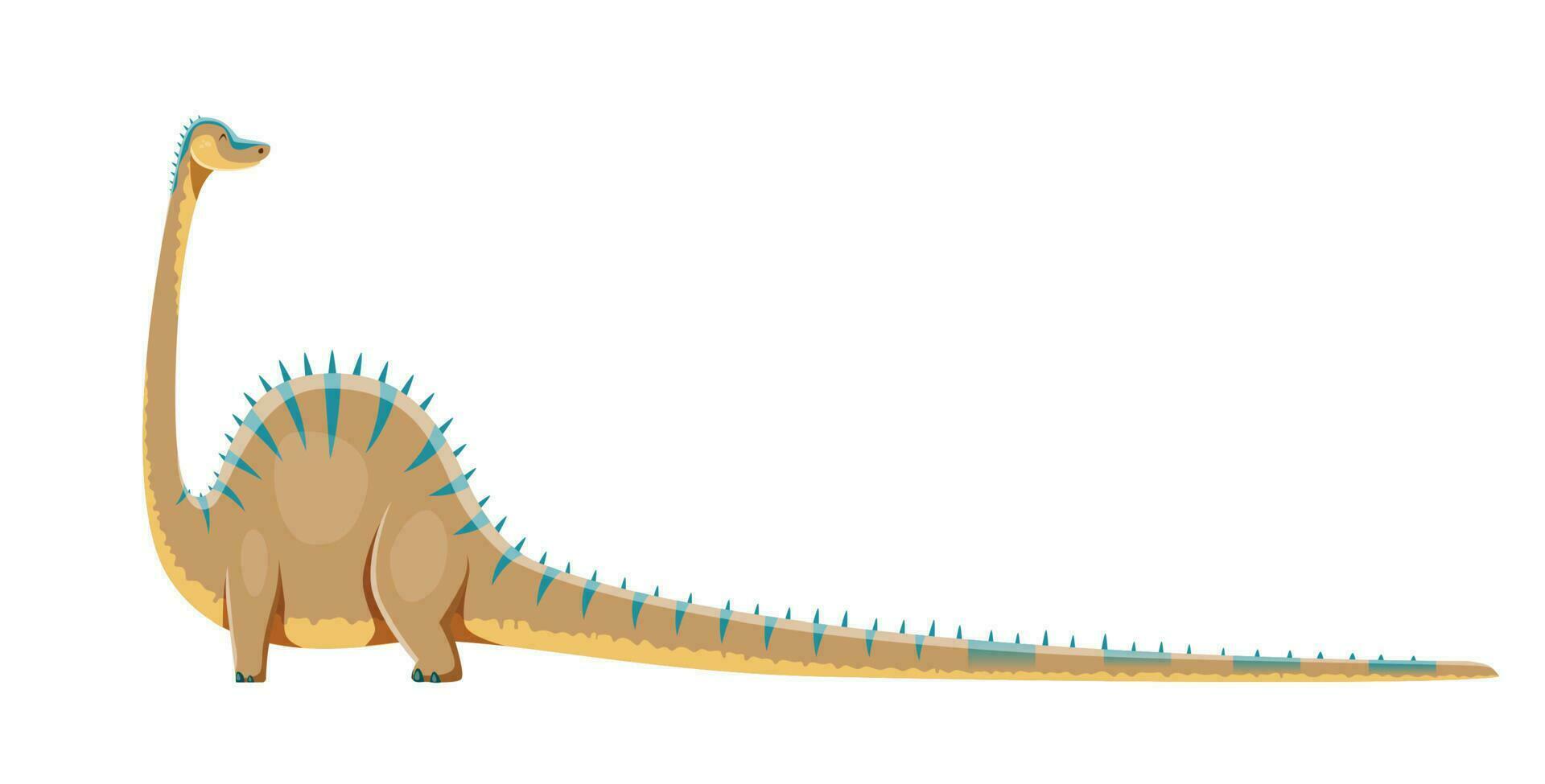 diplodocus aislado dinosaurio dibujos animados personaje vector