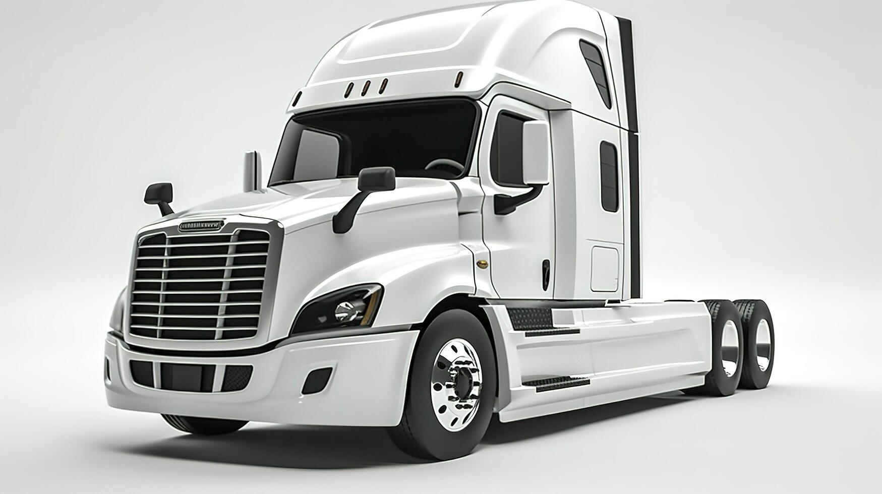 Big truck Freightliner Cascadia with blue cab Isolated on a white background, generate ai photo