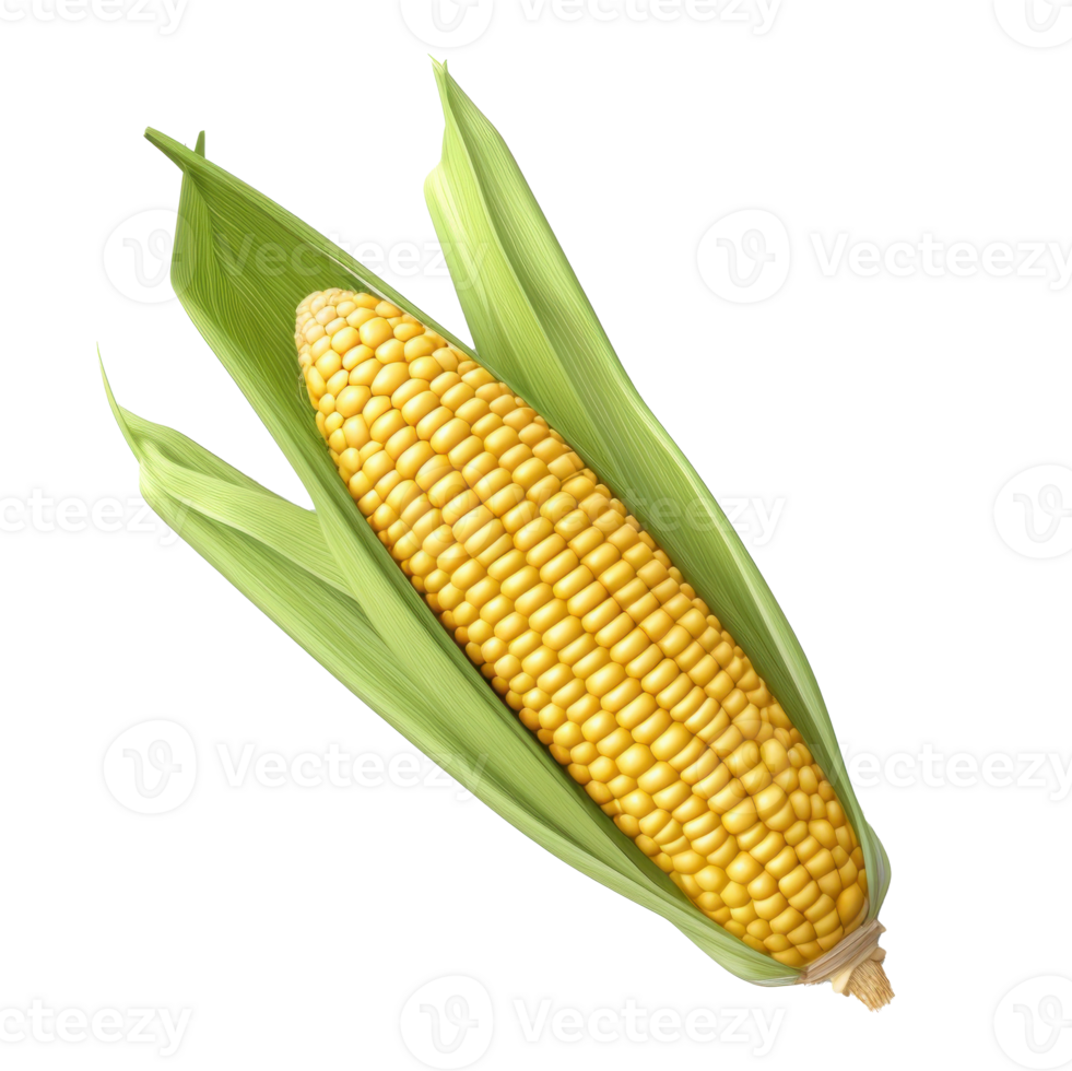 Fresh yellow corn isolated. Illustration png