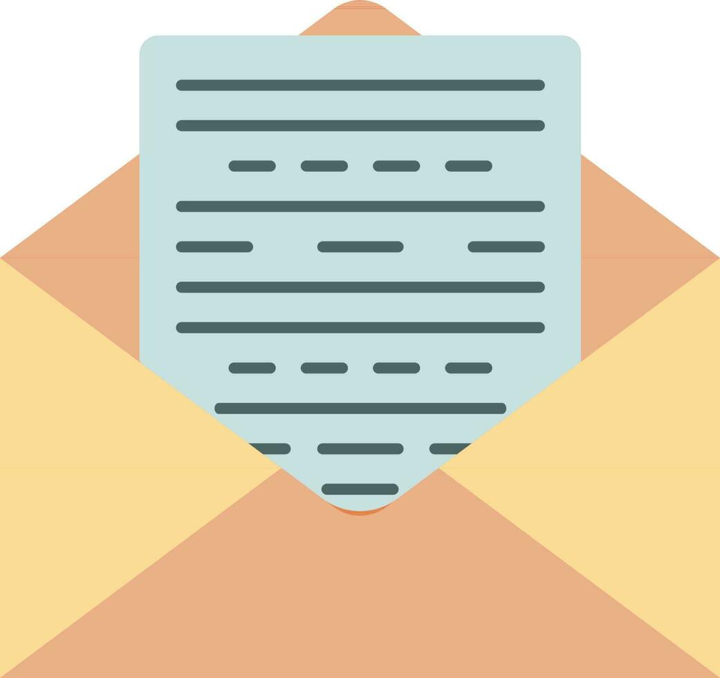 Blank document in envelope. vector