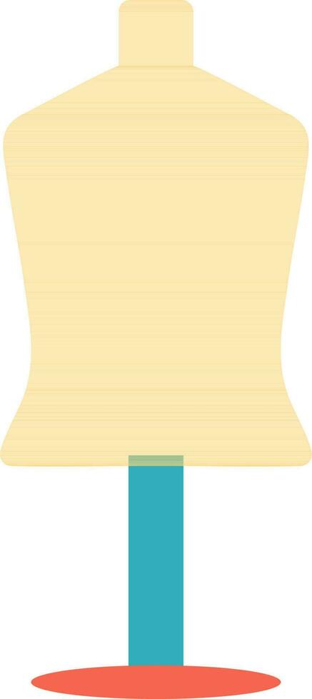 Yellow man mannequin with blue and orange stand. vector