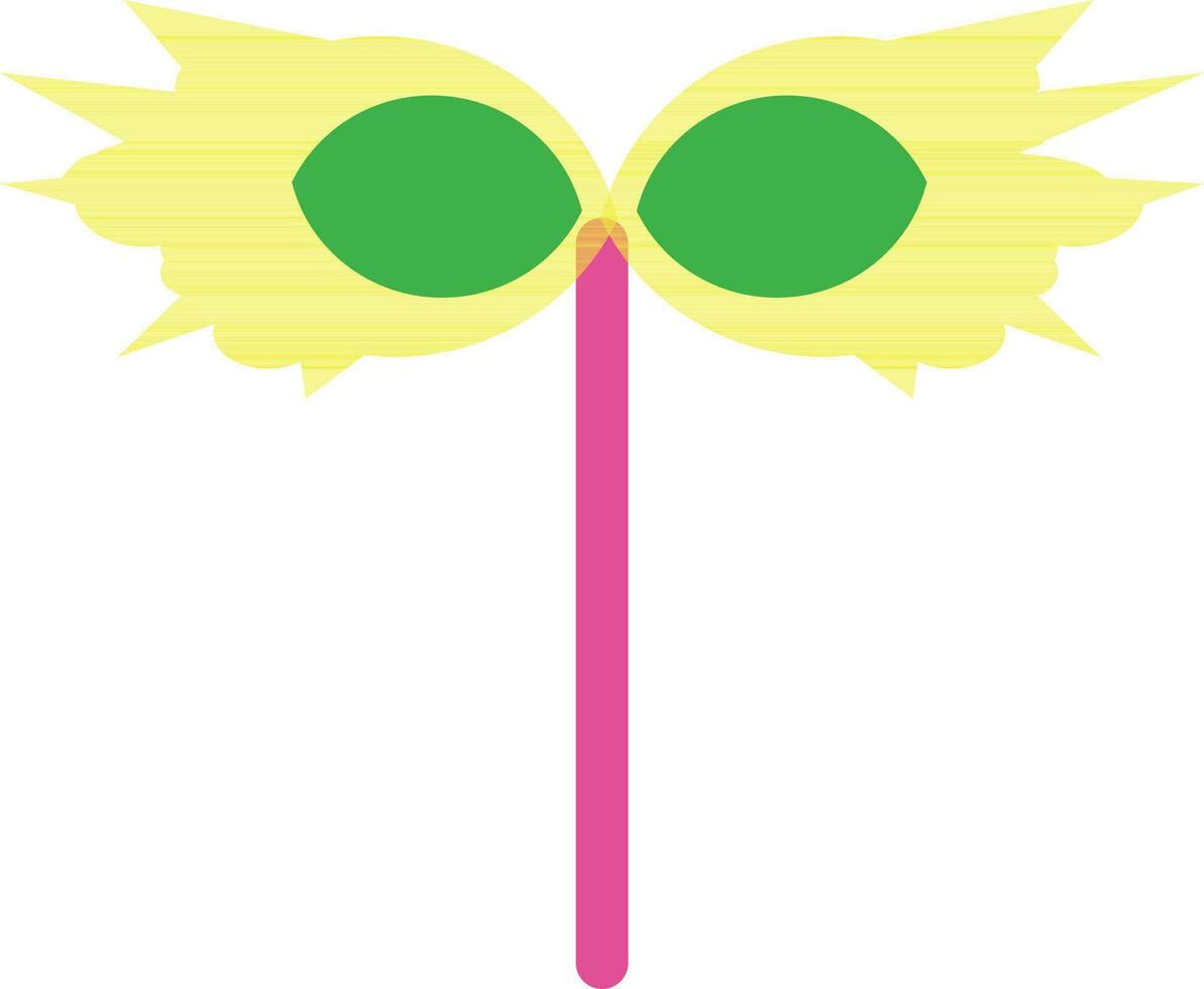 Masquerade in pink and yellow color. vector