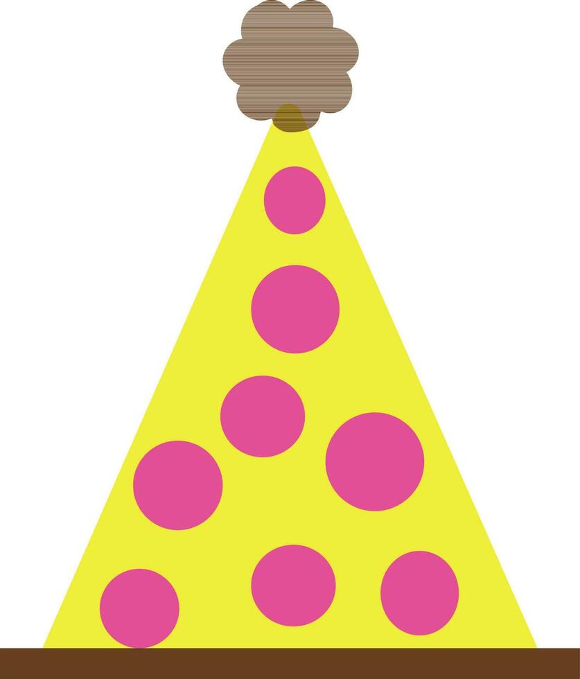 Party hat in yellow and pink color. vector