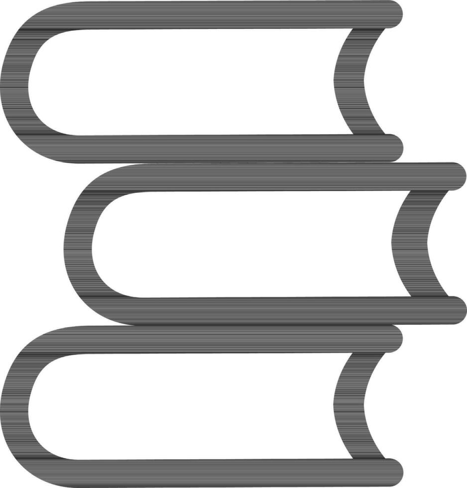 Stack of book illustration  in white and black color. vector
