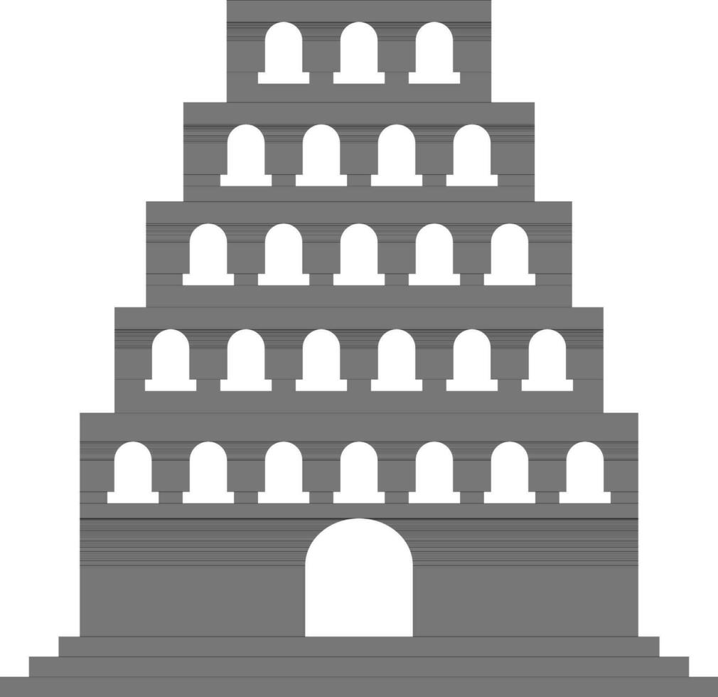 Black and white building. vector