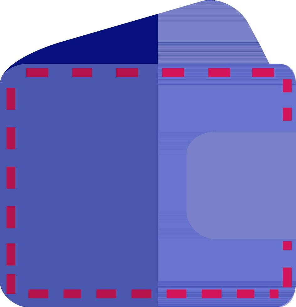 Blue and pink wallet in flat style. vector