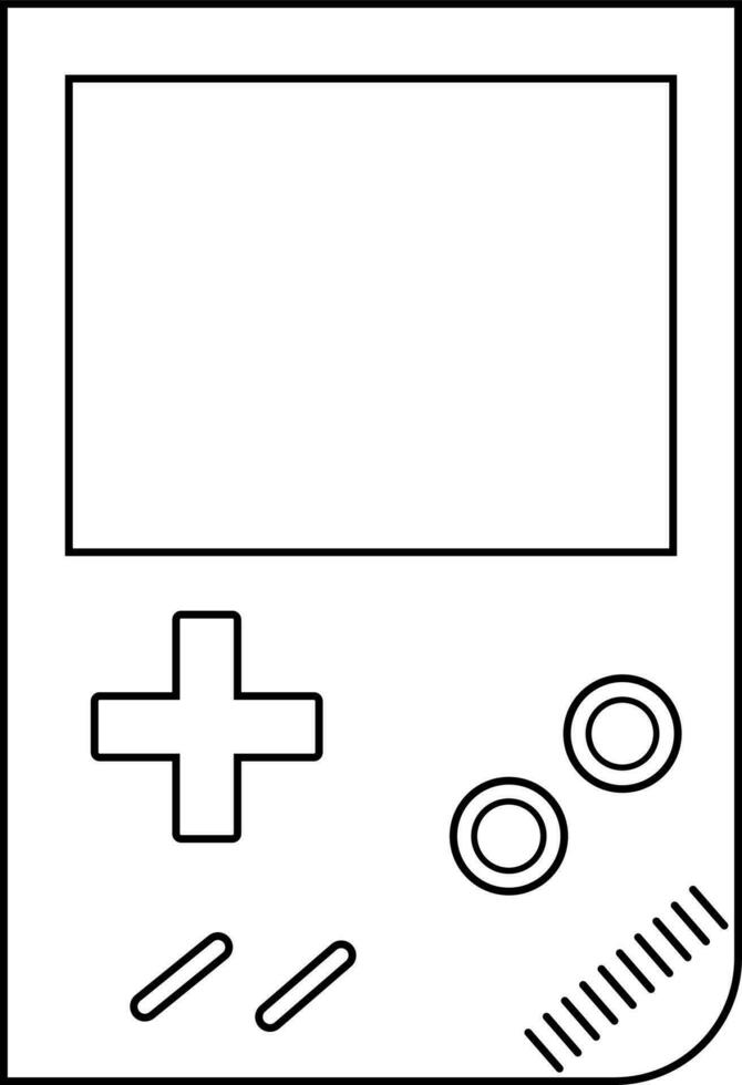 Isolated game controller in line art illustration. vector