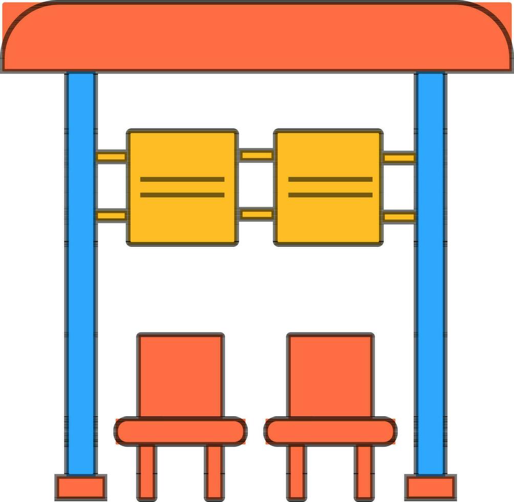 Passenger seat at bus station. vector