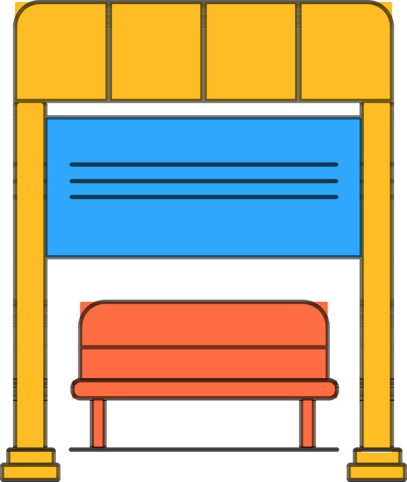 Colorful passenger seat at bus station. vector