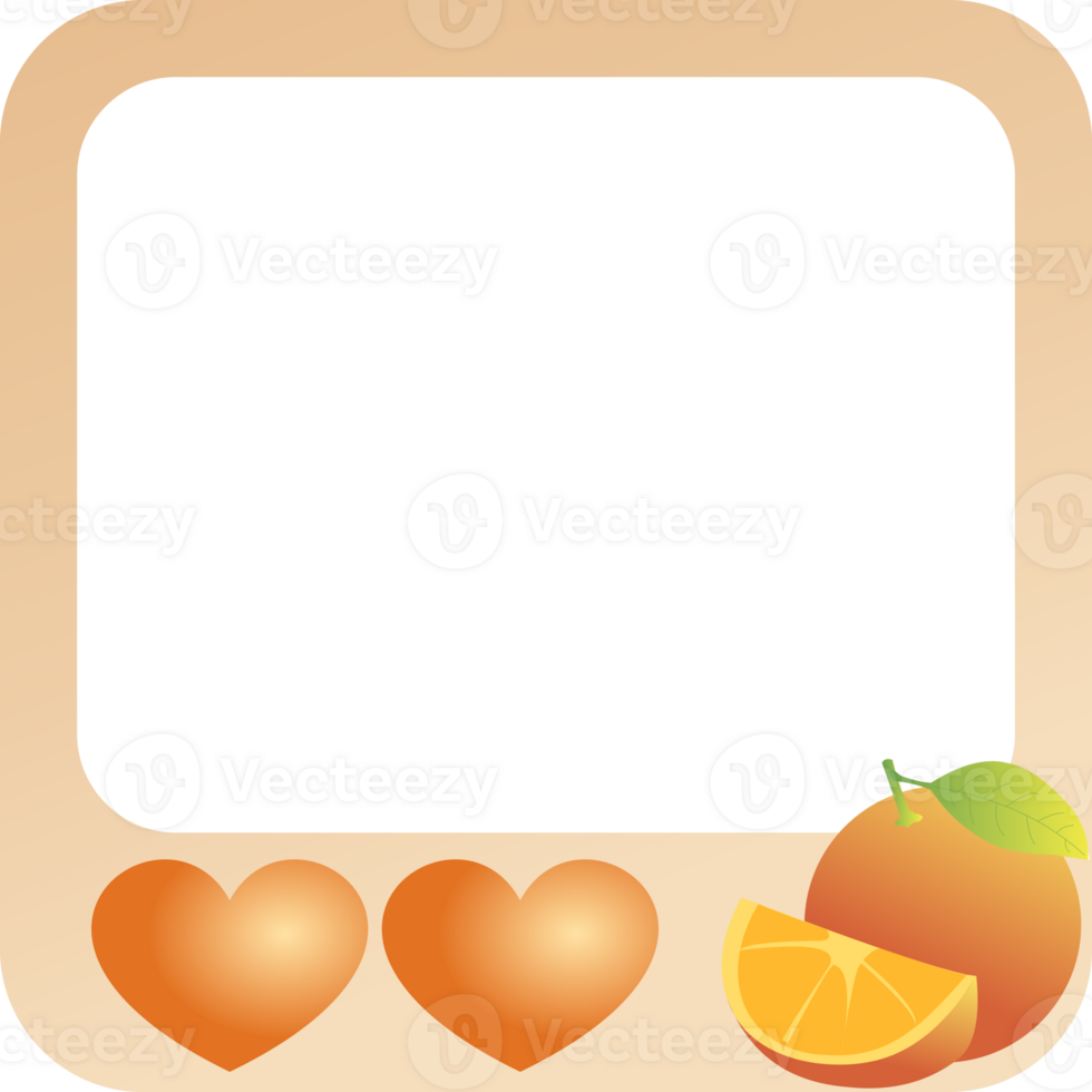 Heart and orange frame background png