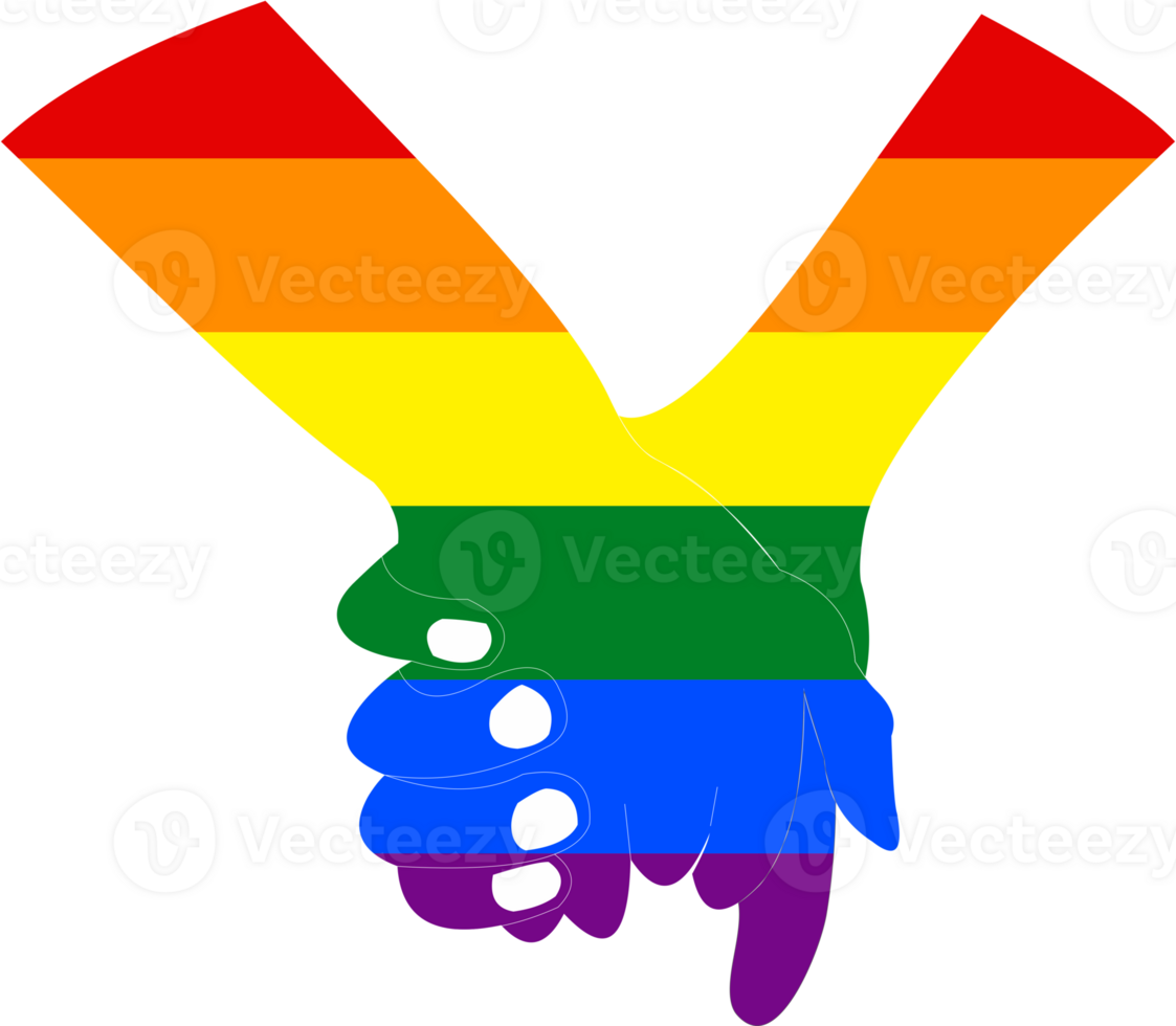 LGBTQ rainbow hand icon PNG
