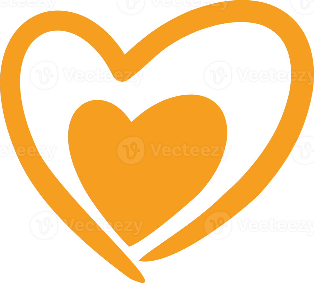 Heart orange element PNG