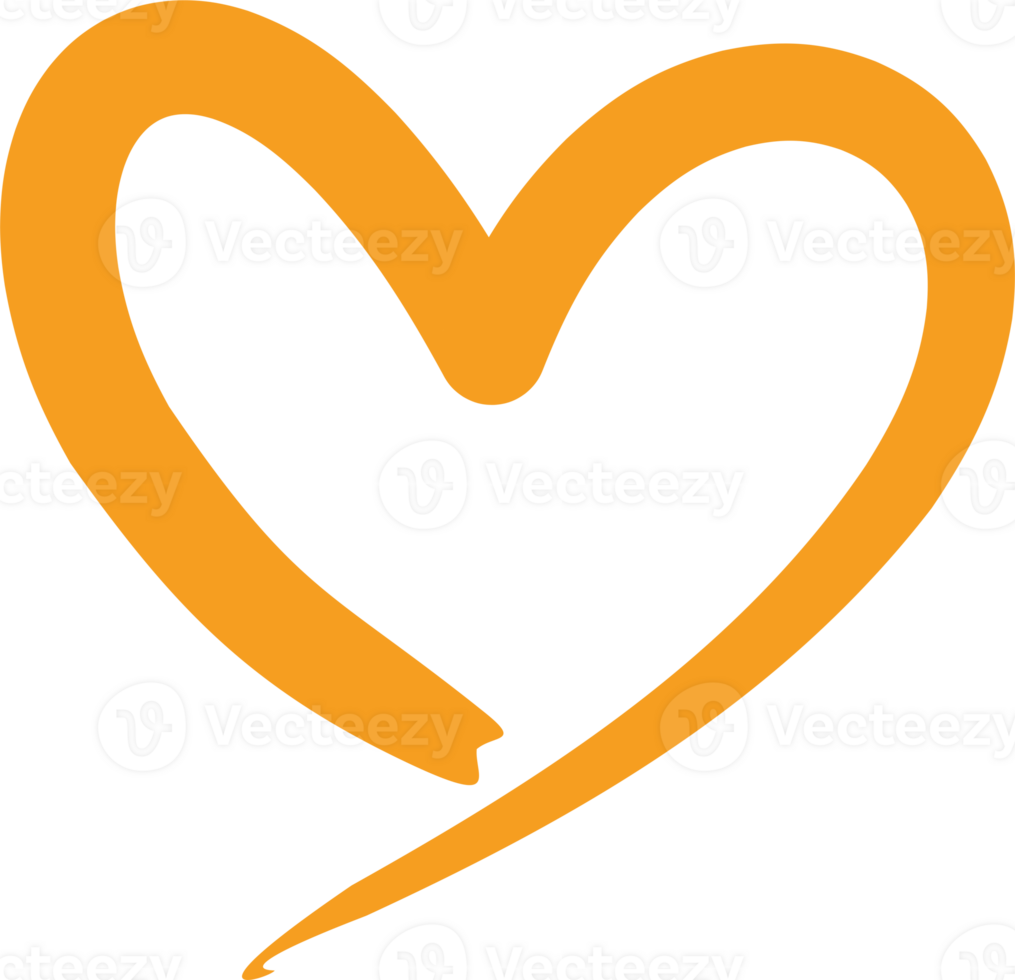 Heart orange element PNG