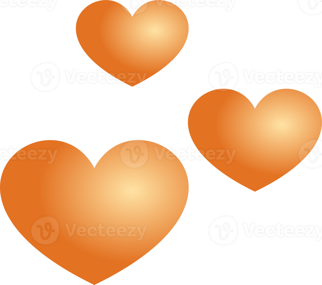 Heart orange element PNG