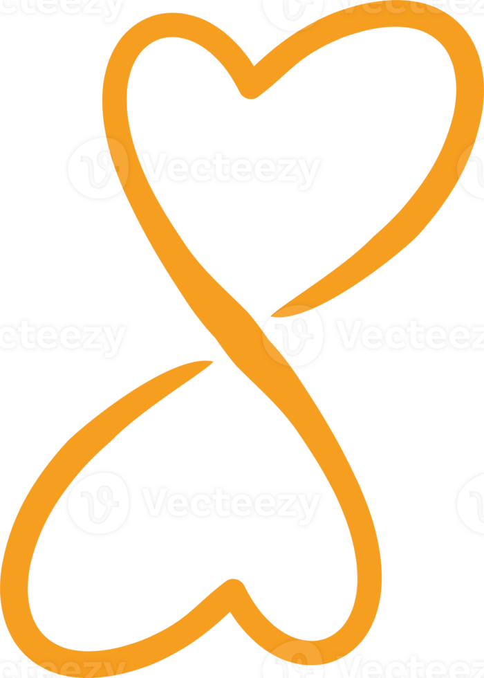 Orange heart shape infinity png