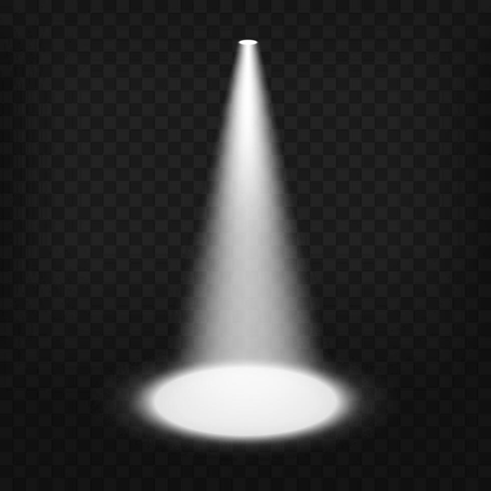 Spotlights Shining On Dark Background, Vector Illustration