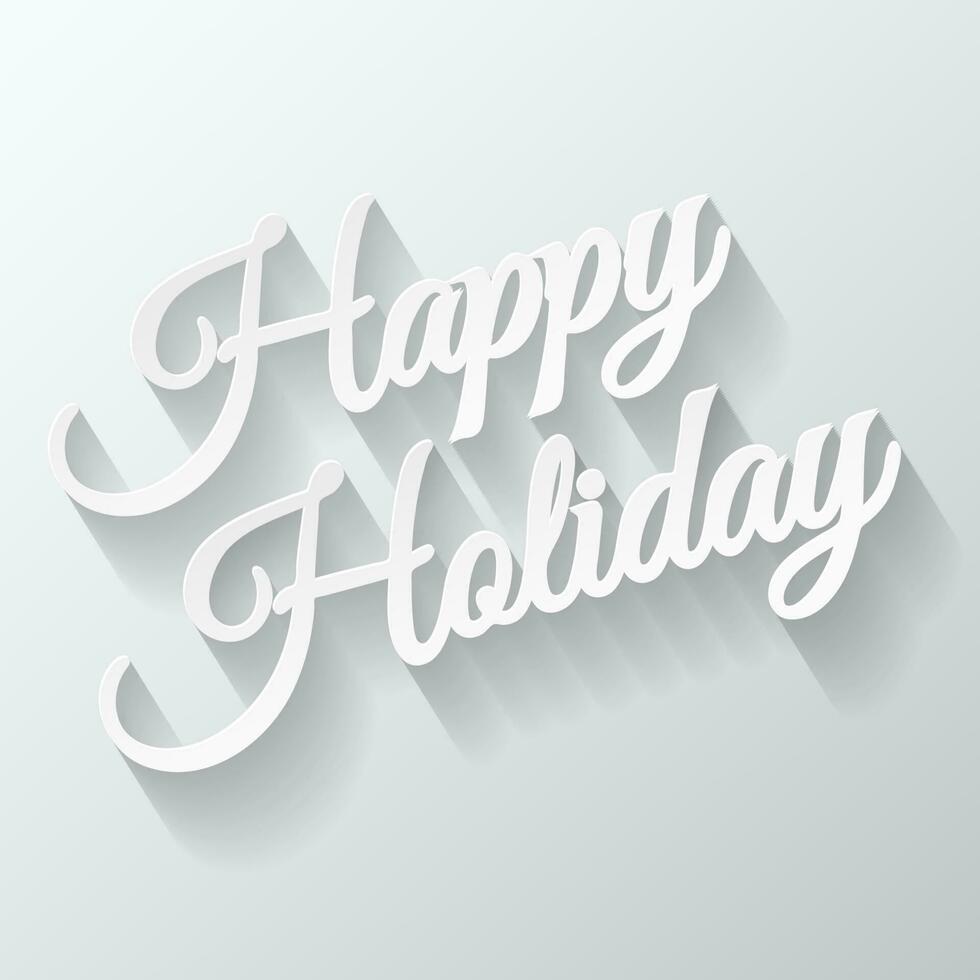 Happy Holiday Greeting Card Paper Cut, Vector Illustration