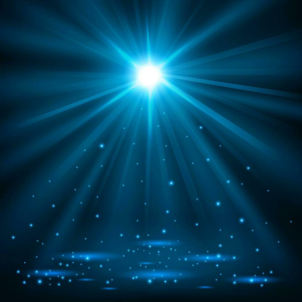 Blue spotlights shining with sparkles, Vector Illustration