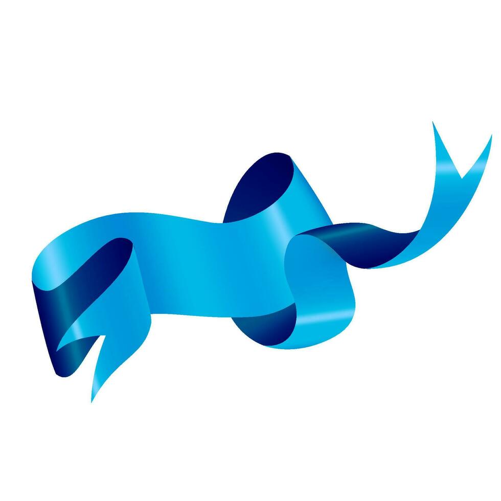 Blue Banner Ribbon, Vector Illustration