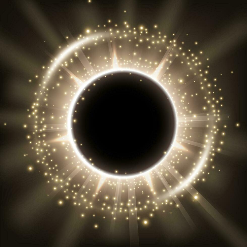 Elegant shiny circle frame with glittering dust particles, Vector Illustration