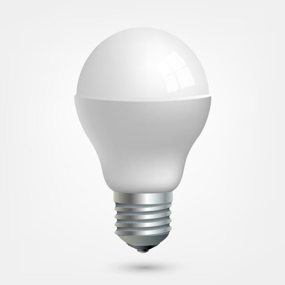 Led Light Emitting Diode Energy Saving Light Bulb, Vector Illustration