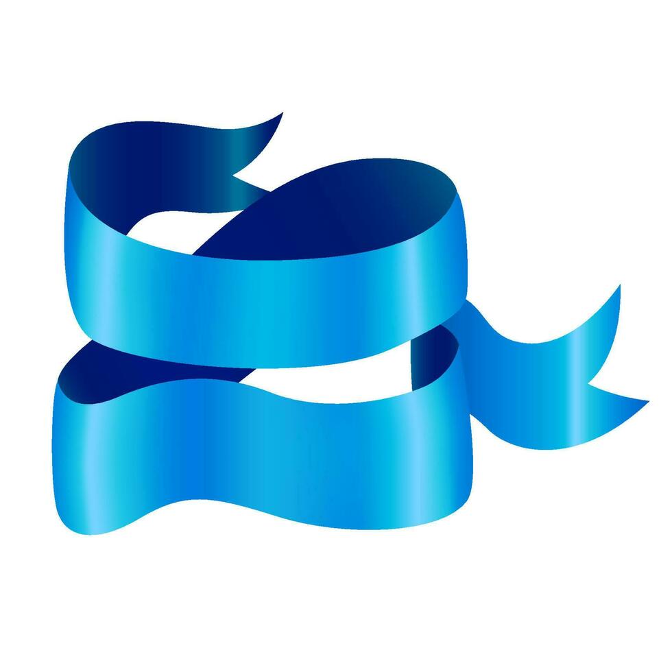Blue Banner Ribbon, Vector Illustration