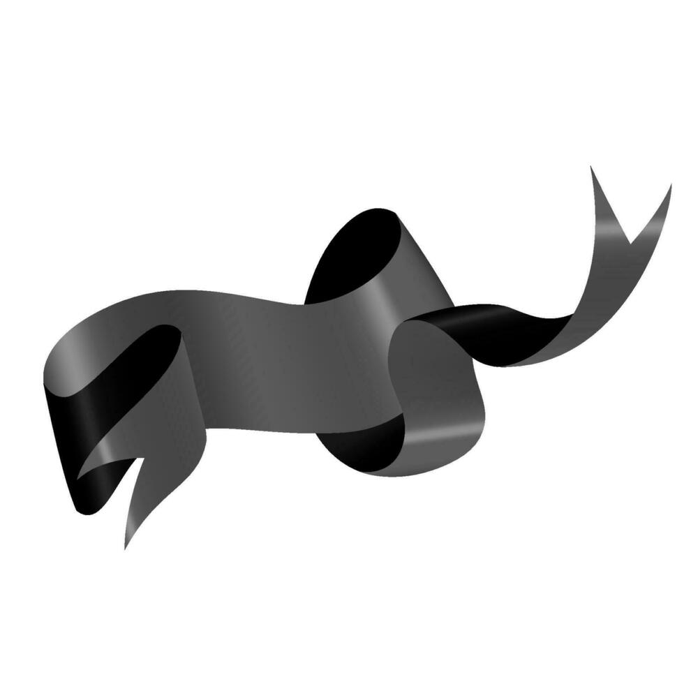 Black Banner Ribbon, Vector Illustration