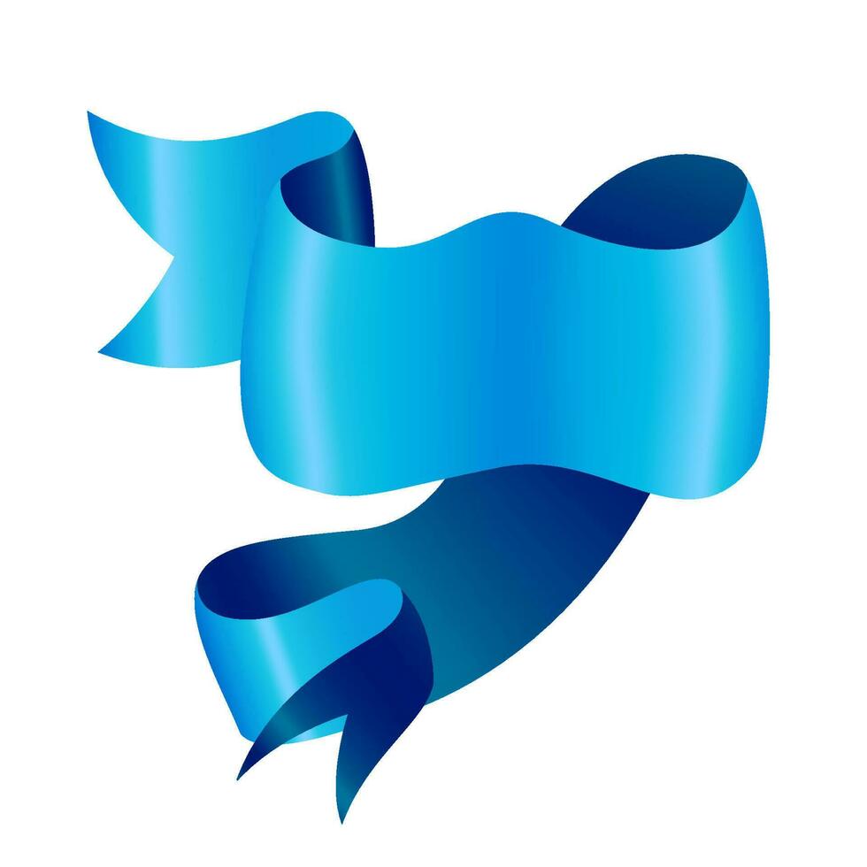Blue Banner Ribbon, Vector Illustration