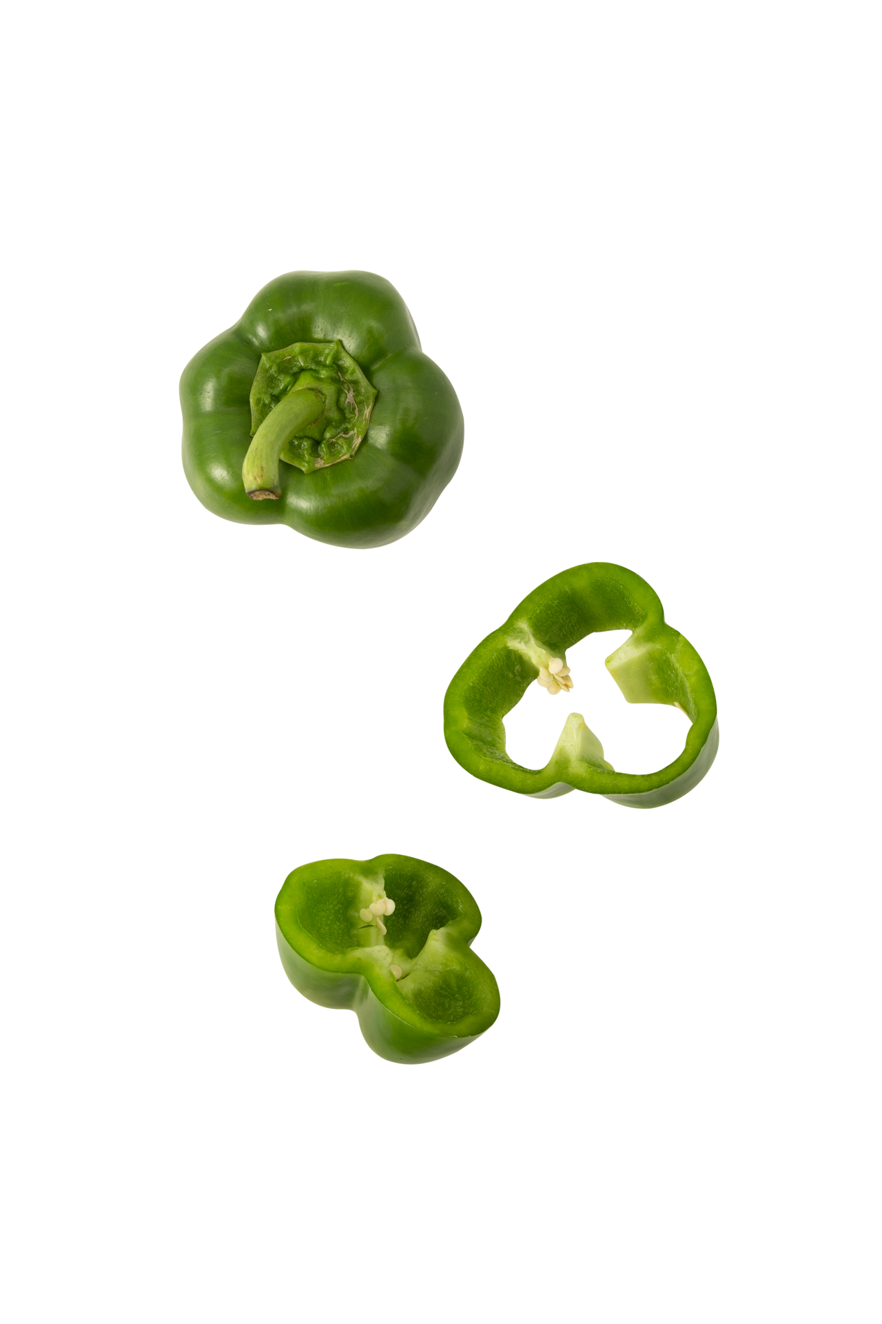 Falling Green bell pepper slice cutout, Png file 24393310 PNG