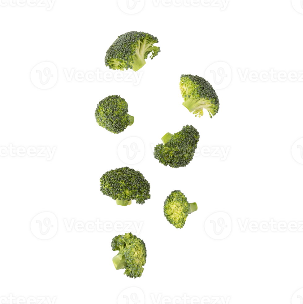 Falling Broccoli slice cutout, Png file