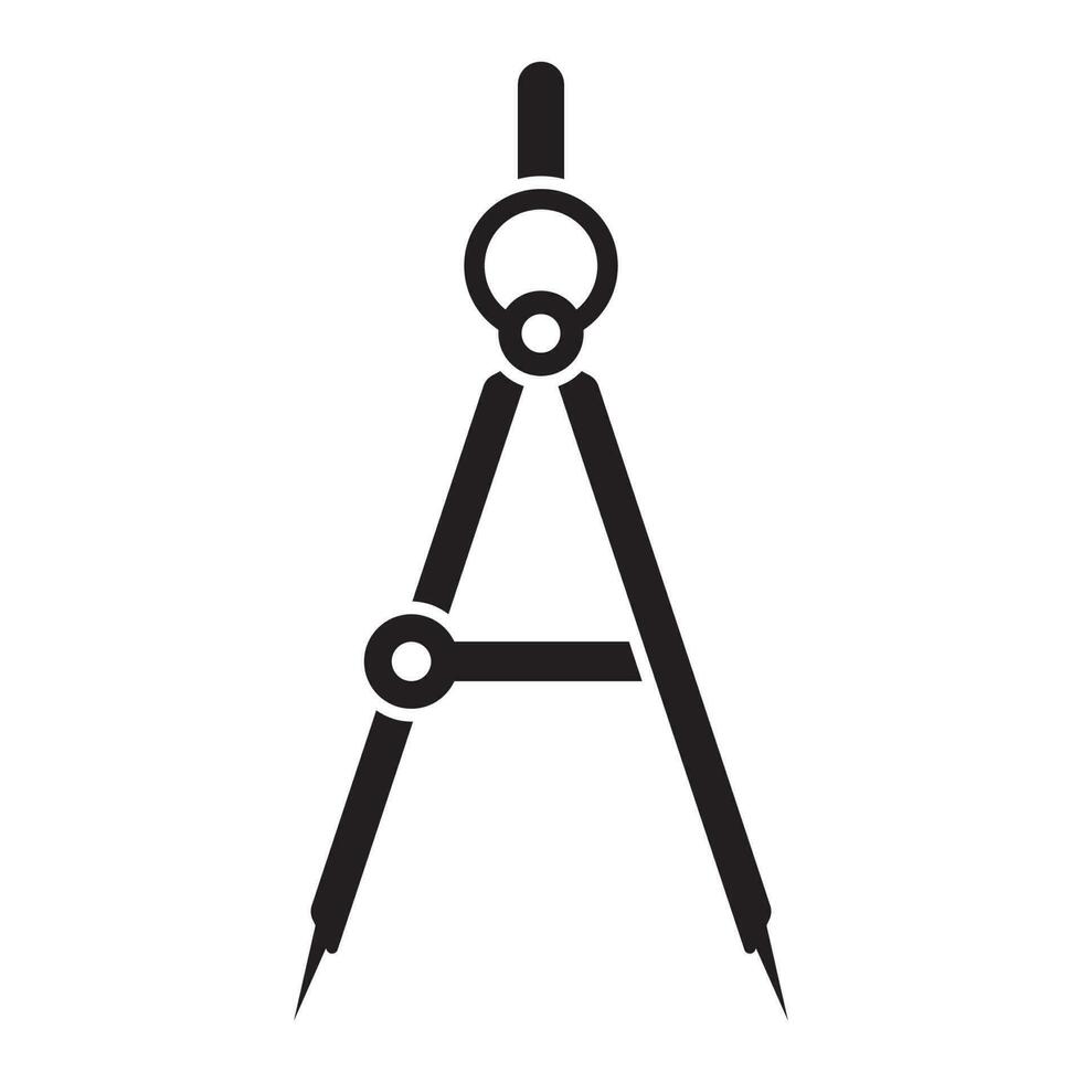 Accurate Tool Architecture Compass Icon vector