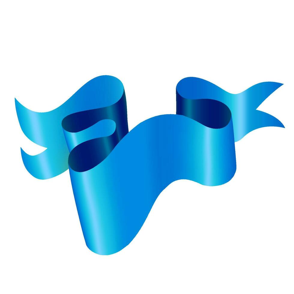 Blue Banner Ribbon, Vector Illustration