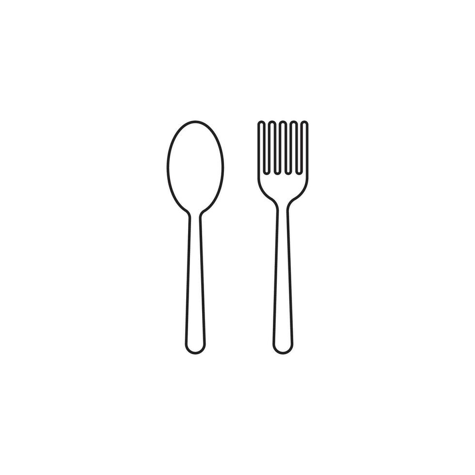 spoon and fork icon vector