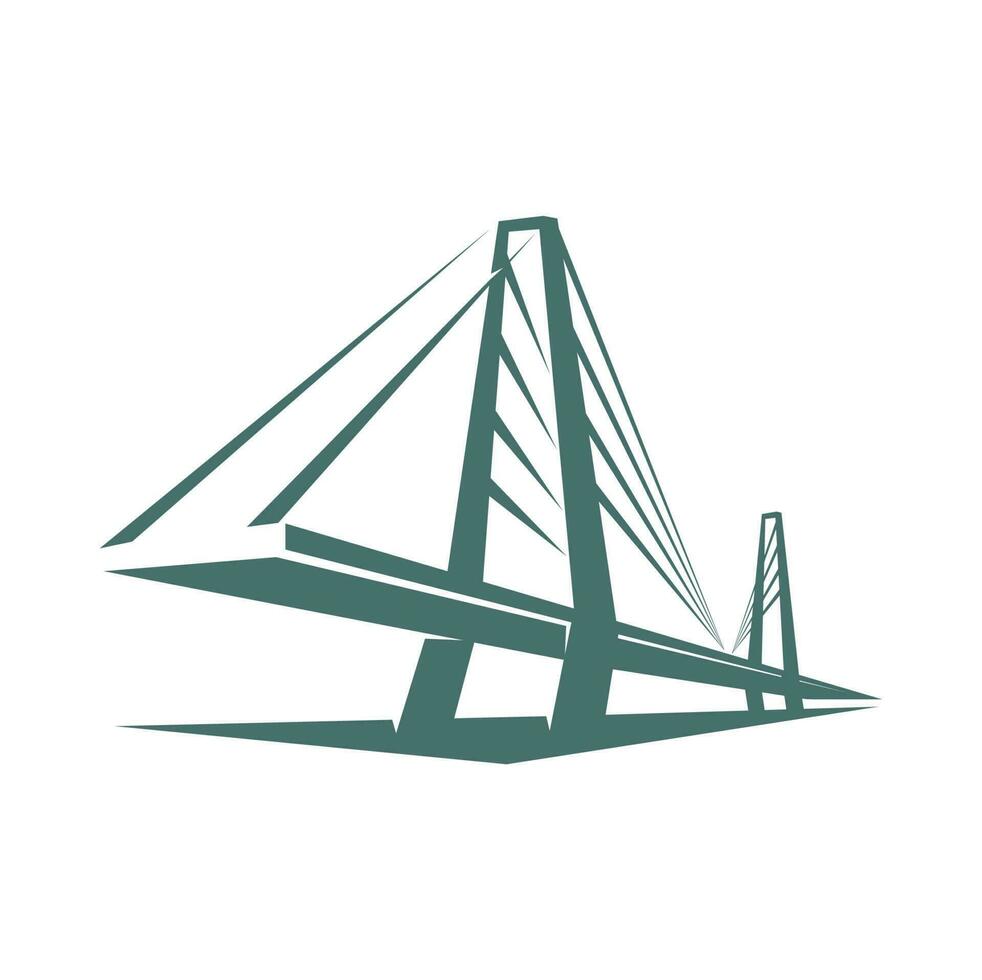 Bridge icon, road building, transportation company vector