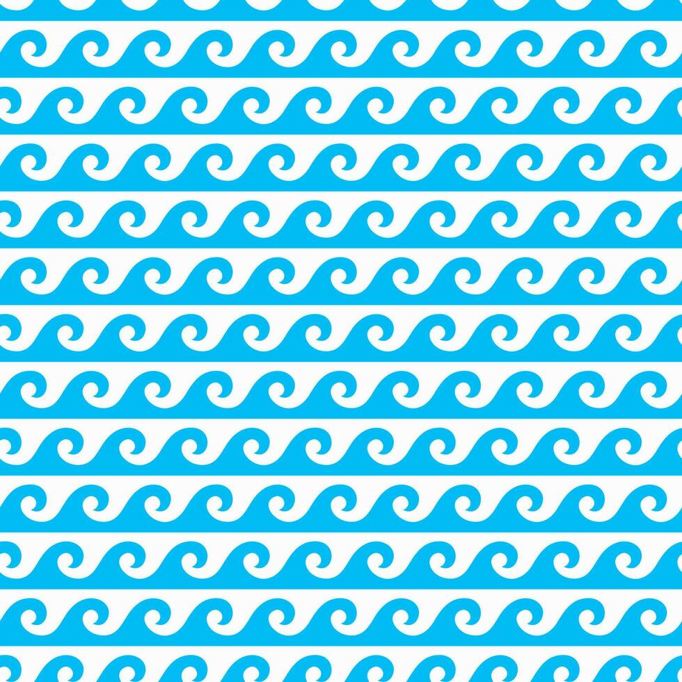 Sea and ocean surf waves seamless pattern vector