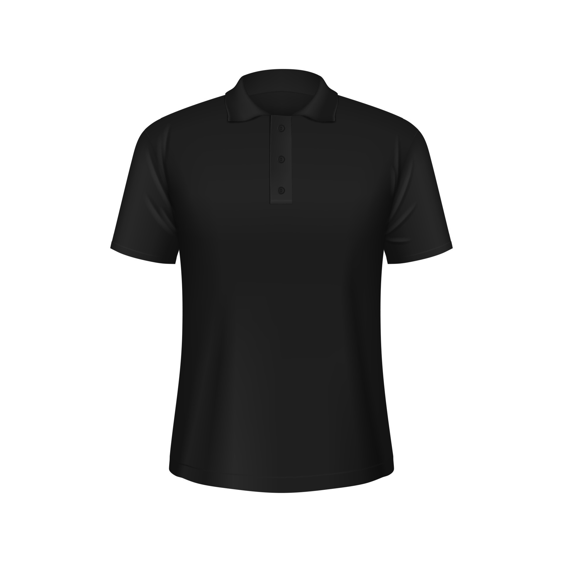 Black male polo shirt realistic 3d vector mockup 24393680 Vector Art at