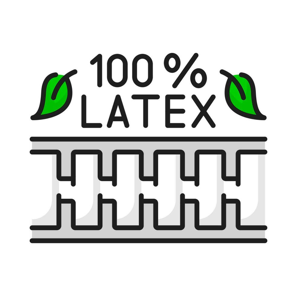 látex respirable tela textil colchón línea icono vector