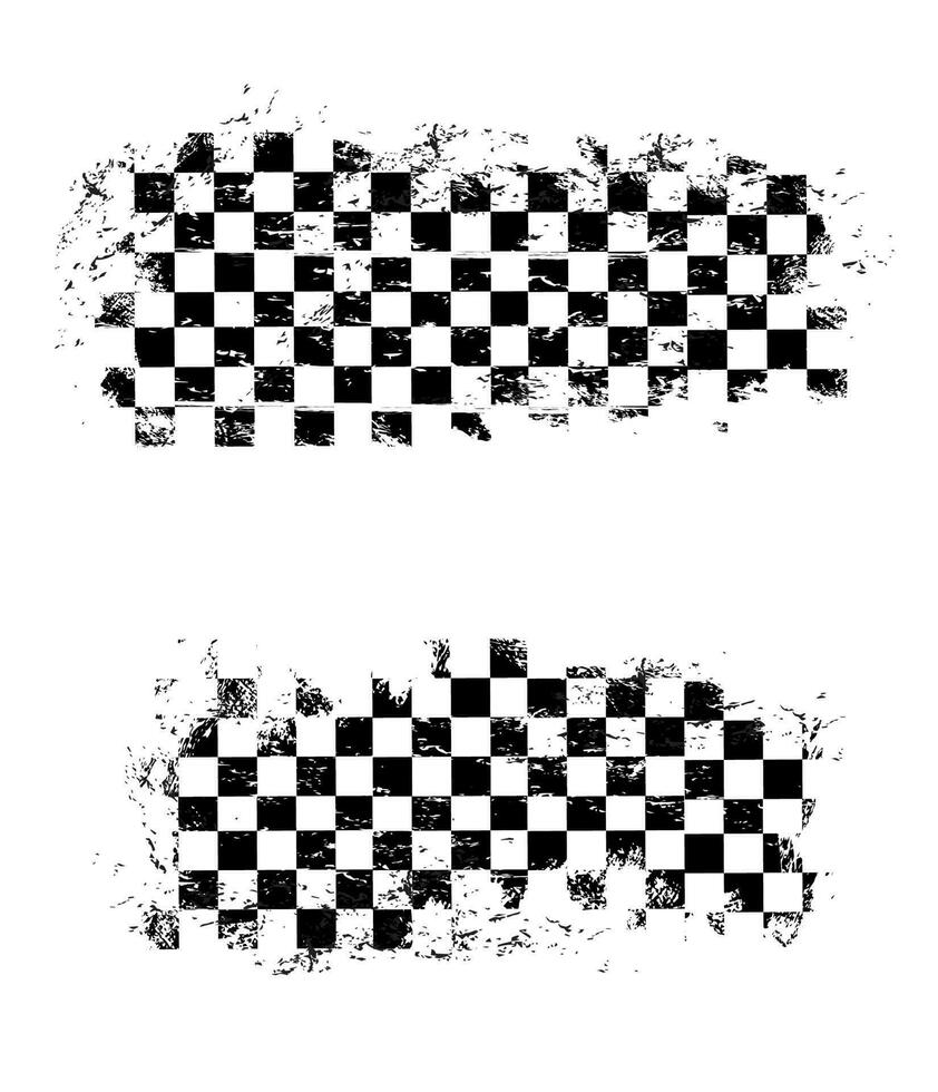 Grunge race flag, cars rally sport or motocross vector