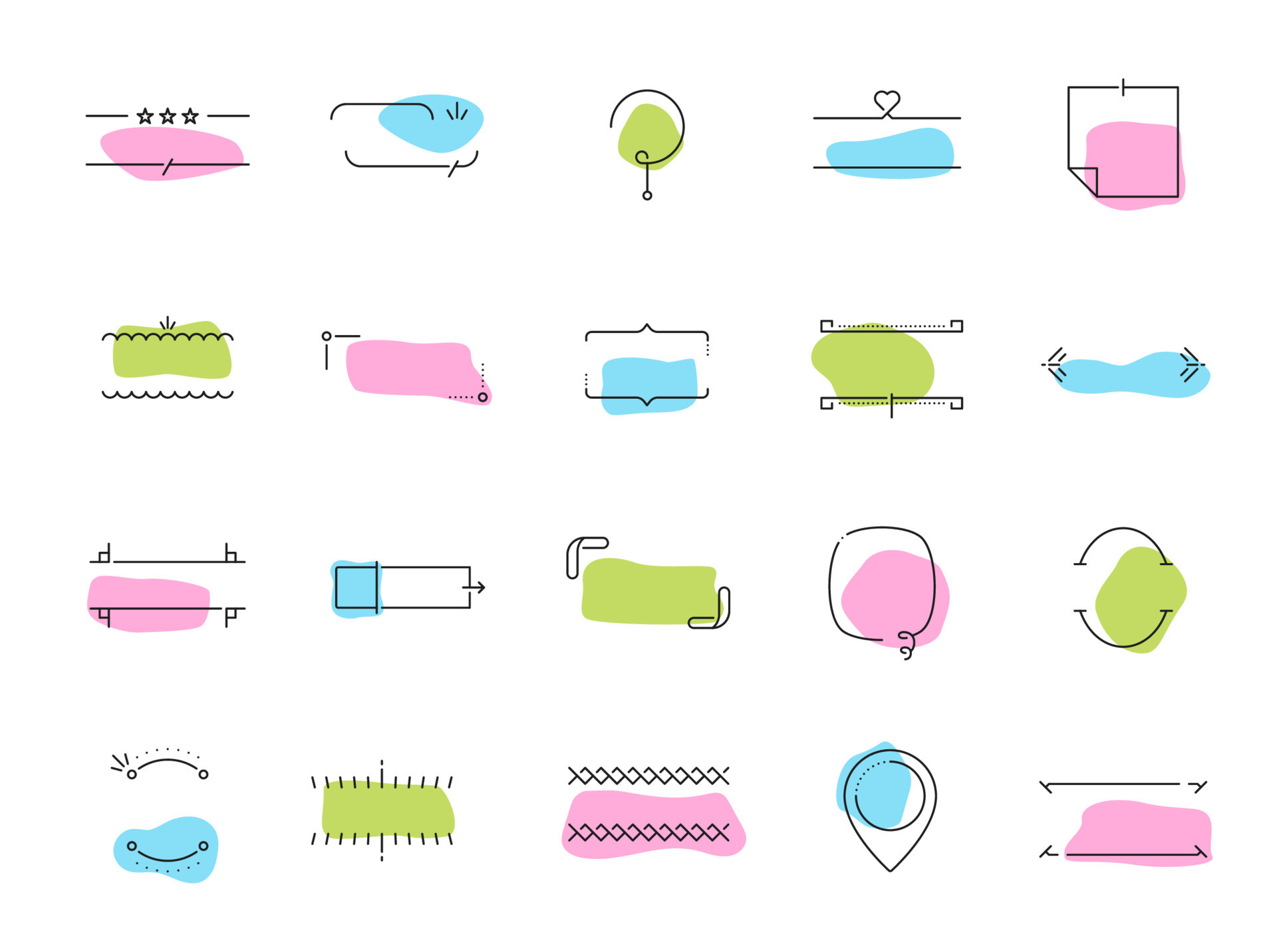 Simple line frames or borders, linear note banners 24393716 Vector Art ...