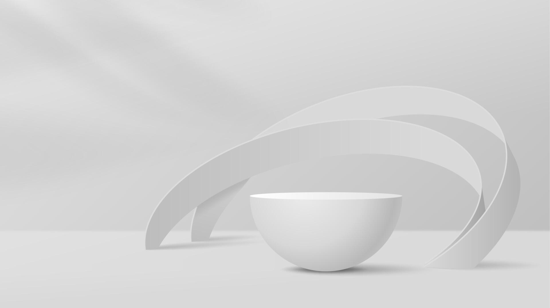 Grey podium with arches, product display stand 24393769 Vector Art at