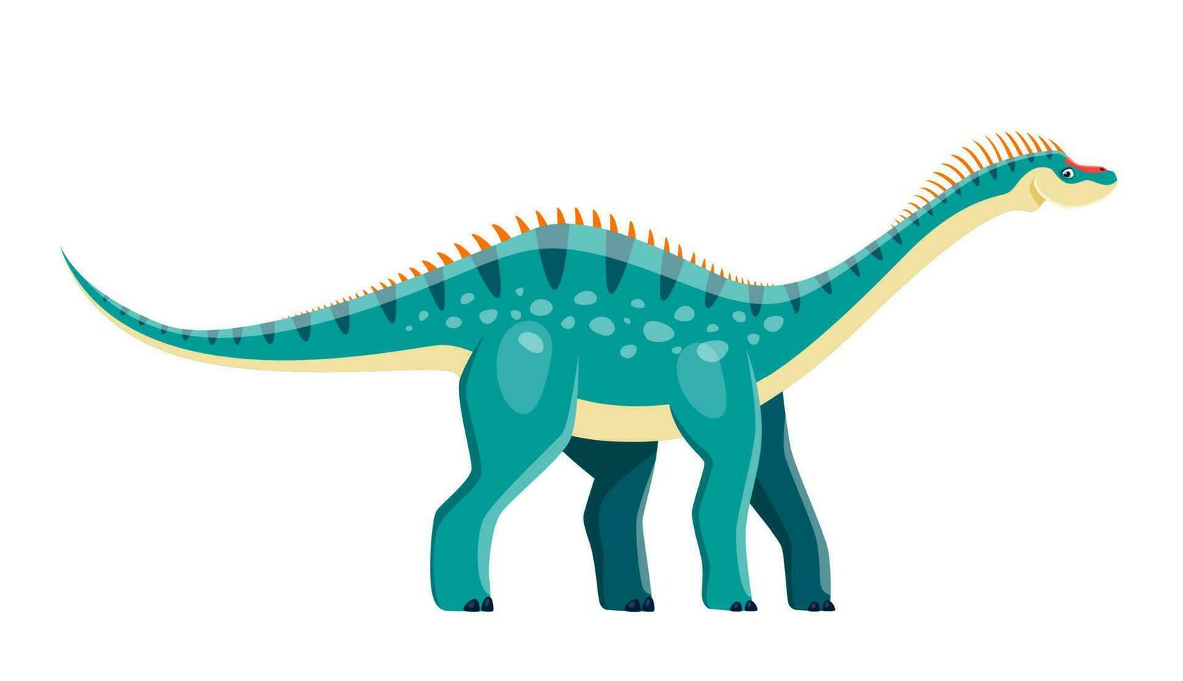 Cartoon Dicraeosaurus dinosaur character, Jurassic vector