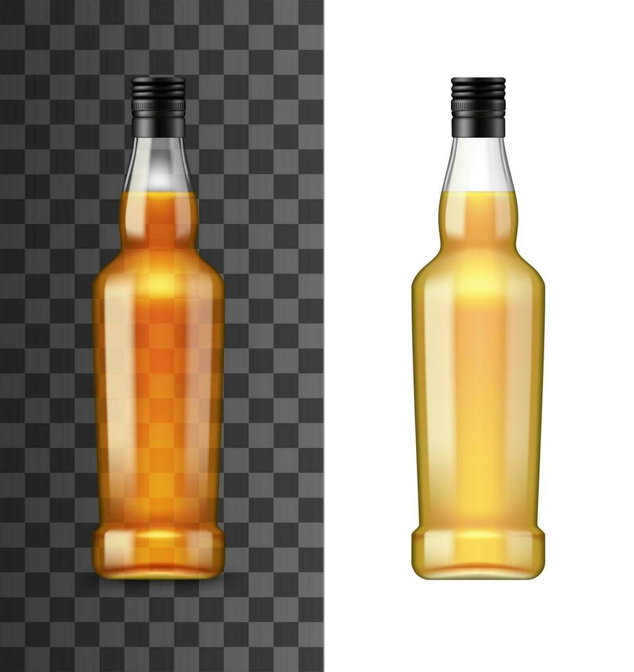 Bottle of alcohol drink isolated realistic mockup vector