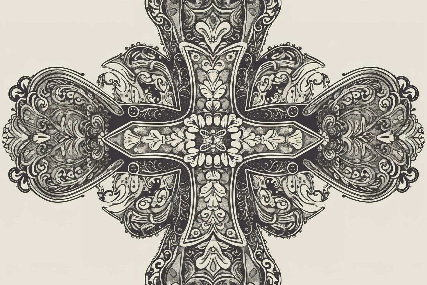 Crucifixion of jesus christ three crosses at sunsetg, generate ai photo