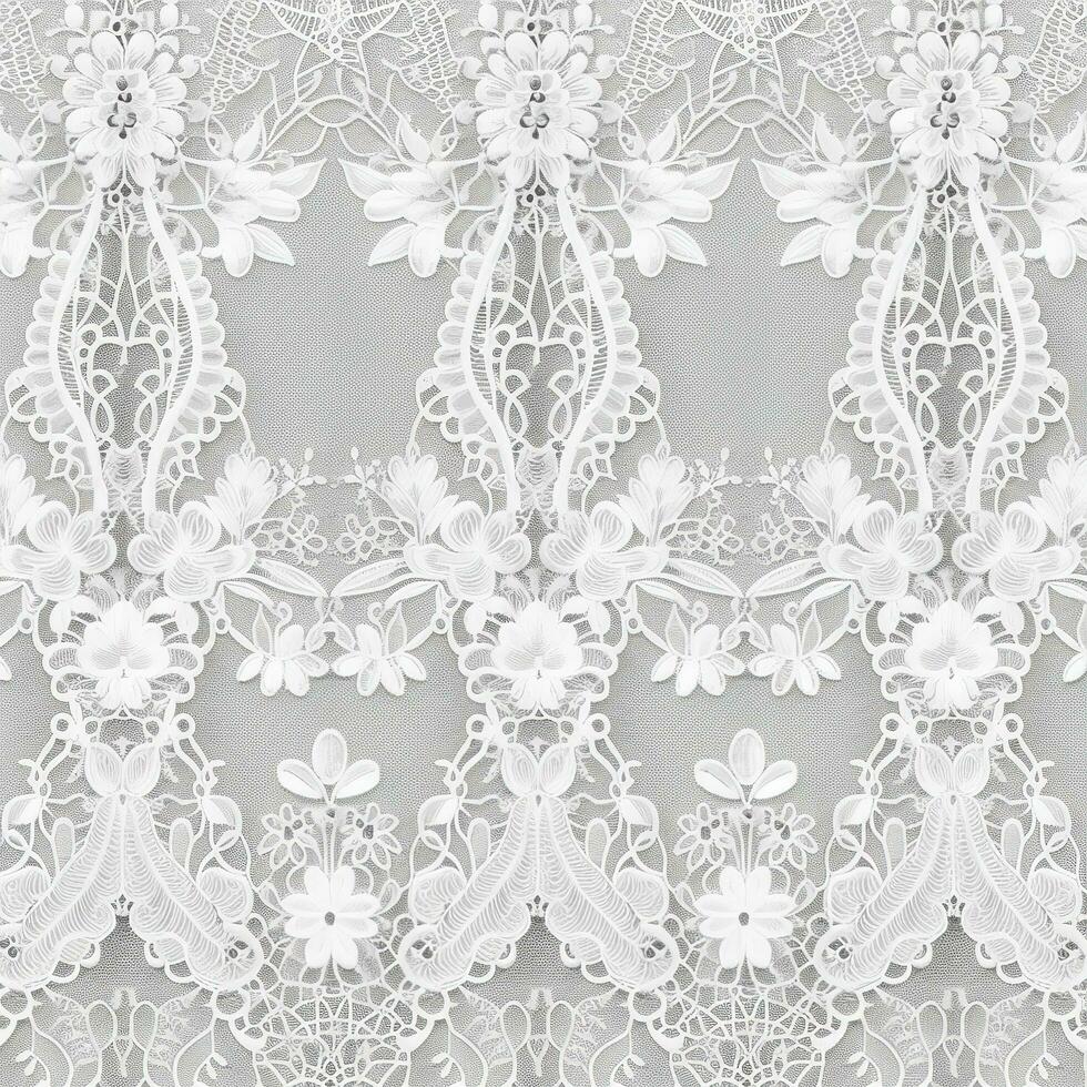 White wedding lace,White embroidered lace,White lace background , generat ai photo