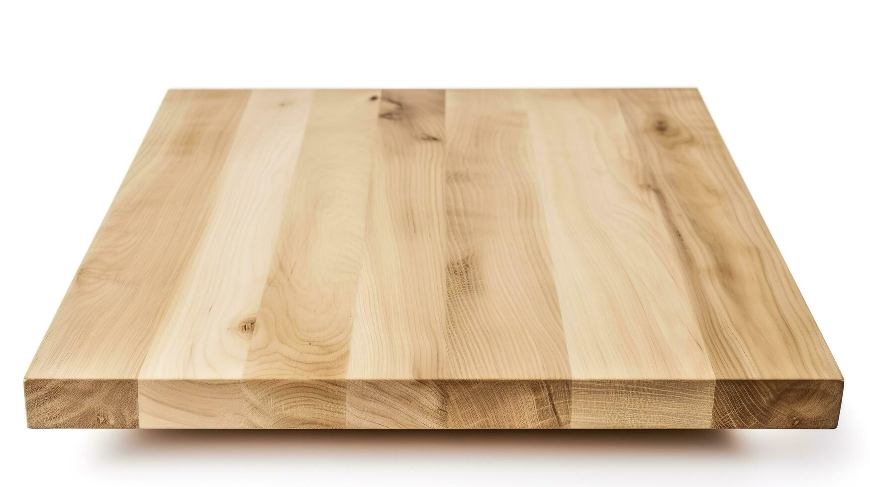 Empty wood table on isolated white background with display montage for product, generate ai photo