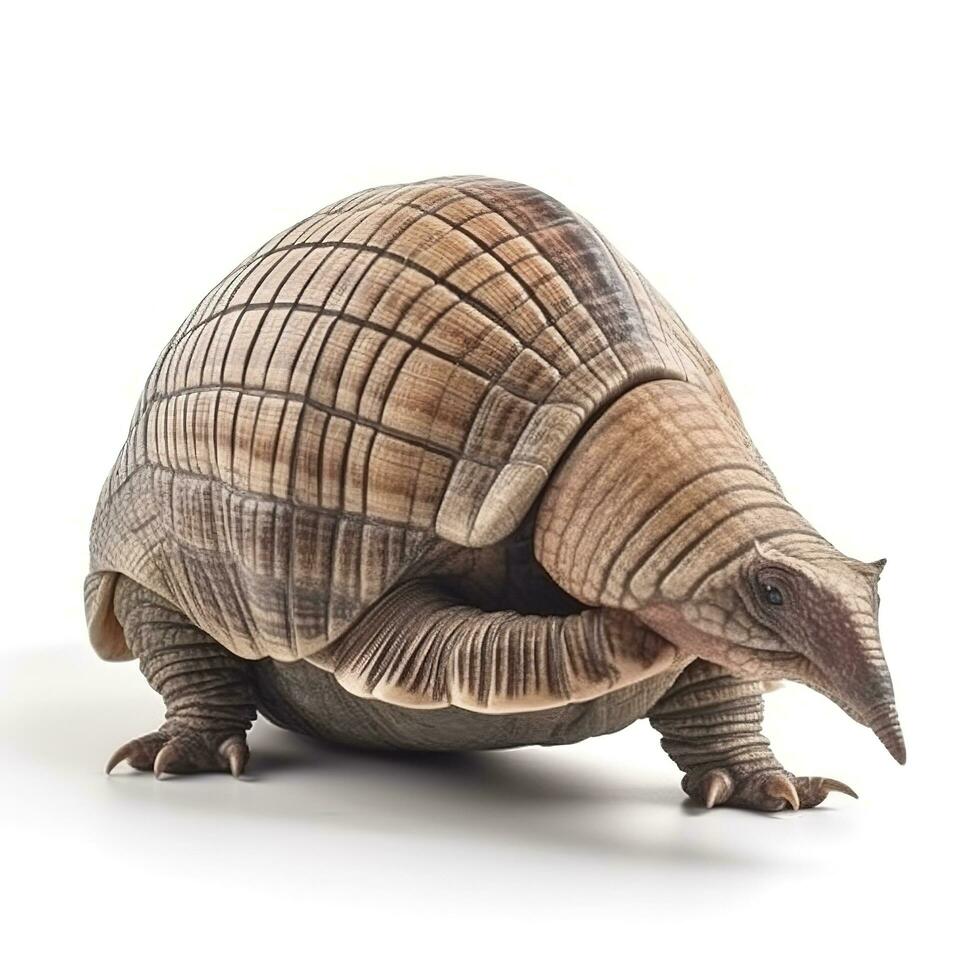 armadillo aislado en blanco fondo, generar ai foto