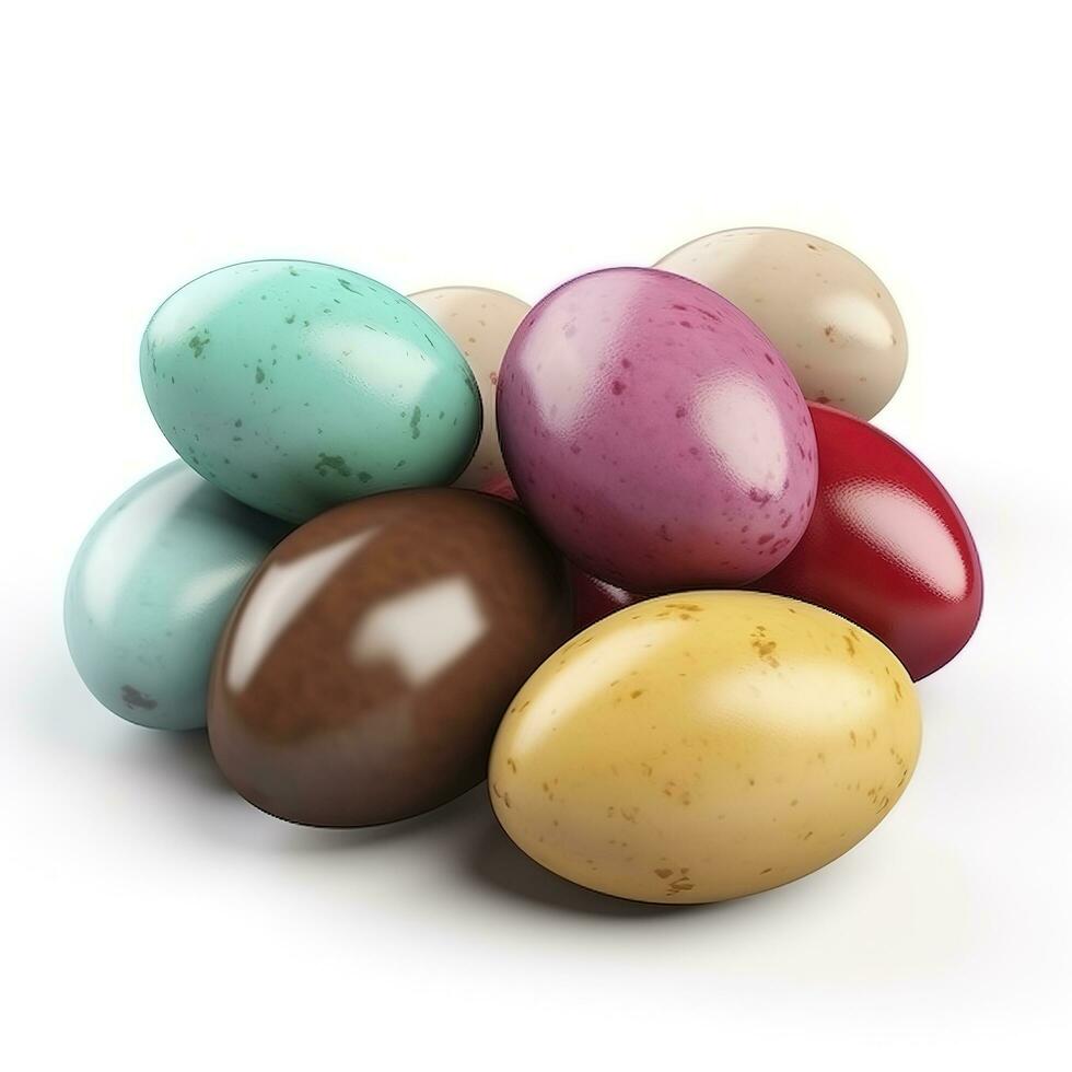 easter eggs isolated on white background, generate ai photo