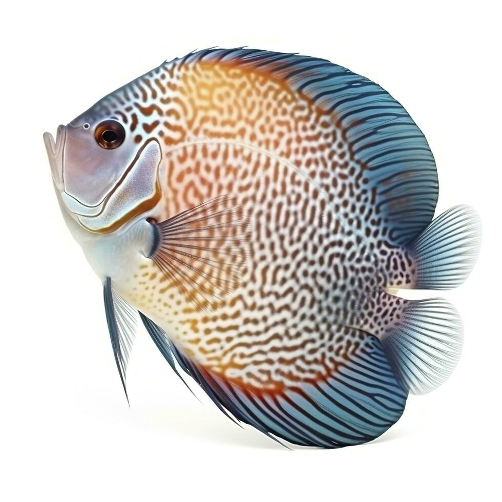 Discus fish isolated on white background, generate ai photo