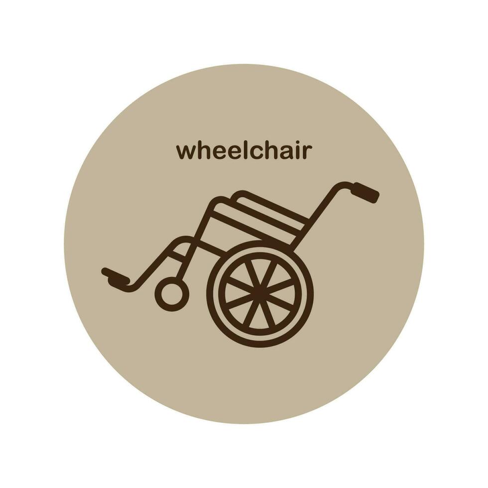 silla de ruedas icono vector